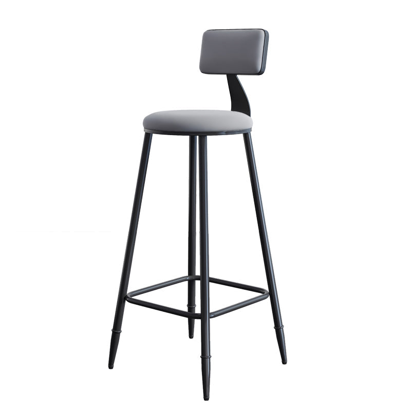 Modern Armless Backrest Counter Stool Iron Kitchen Bar Stool with Cushion Clearhalo 'Bar Furniture' 'Bar Stools' 'bar_stools' 'furn' 'furn_bar_stools' 'Furniture' 'furniture_bar_stools' 'Kitchen & Dining Furniture' 5018556