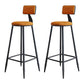 Modern Armless Backrest Counter Stool Iron Kitchen Bar Stool with Cushion Orange 2 Piece Set Clearhalo 'Bar Furniture' 'Bar Stools' 'bar_stools' 'furn' 'furn_bar_stools' 'Furniture' 'furniture_bar_stools' 'Kitchen & Dining Furniture' 5018557