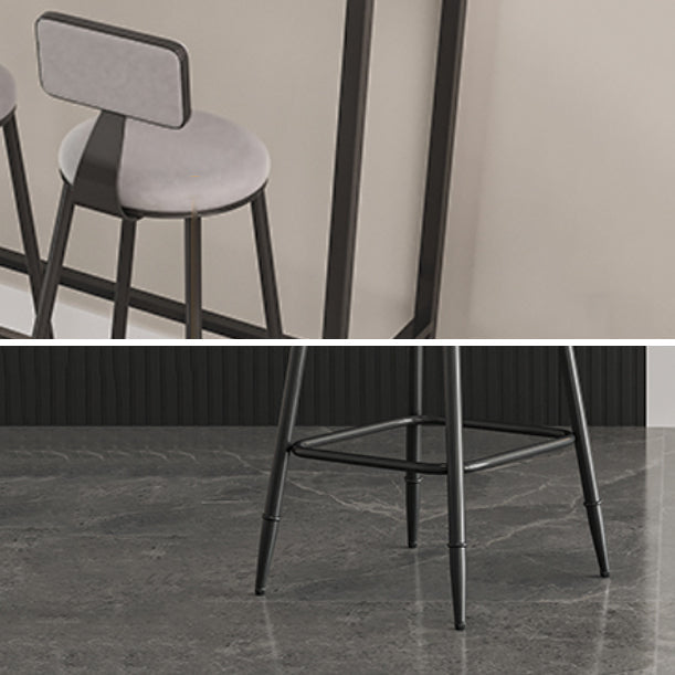 Modern Armless Backrest Counter Stool Iron Kitchen Bar Stool with Cushion Clearhalo 'Bar Furniture' 'Bar Stools' 'bar_stools' 'furn' 'furn_bar_stools' 'Furniture' 'furniture_bar_stools' 'Kitchen & Dining Furniture' 5018558