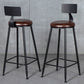 Modern Armless Backrest Counter Stool Iron Kitchen Bar Stool with Cushion Clearhalo 'Bar Furniture' 'Bar Stools' 'bar_stools' 'furn' 'furn_bar_stools' 'Furniture' 'furniture_bar_stools' 'Kitchen & Dining Furniture' 5018560