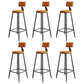 Modern Armless Backrest Counter Stool Iron Kitchen Bar Stool with Cushion Orange 6 Piece Set Clearhalo 'Bar Furniture' 'Bar Stools' 'bar_stools' 'furn' 'furn_bar_stools' 'Furniture' 'furniture_bar_stools' 'Kitchen & Dining Furniture' 5018561