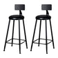 Modern Armless Backrest Counter Stool Iron Kitchen Bar Stool with Cushion Black 2 Piece Set Clearhalo 'Bar Furniture' 'Bar Stools' 'bar_stools' 'furn' 'furn_bar_stools' 'Furniture' 'furniture_bar_stools' 'Kitchen & Dining Furniture' 5018565