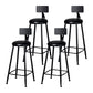 Modern Armless Backrest Counter Stool Iron Kitchen Bar Stool with Cushion Black 4 Piece Set Clearhalo 'Bar Furniture' 'Bar Stools' 'bar_stools' 'furn' 'furn_bar_stools' 'Furniture' 'furniture_bar_stools' 'Kitchen & Dining Furniture' 5018566
