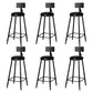 Modern Armless Backrest Counter Stool Iron Kitchen Bar Stool with Cushion Black 6 Piece Set Clearhalo 'Bar Furniture' 'Bar Stools' 'bar_stools' 'furn' 'furn_bar_stools' 'Furniture' 'furniture_bar_stools' 'Kitchen & Dining Furniture' 5018569