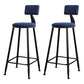 Modern Armless Backrest Counter Stool Iron Kitchen Bar Stool with Cushion Blue 2 Piece Set Clearhalo 'Bar Furniture' 'Bar Stools' 'bar_stools' 'furn' 'furn_bar_stools' 'Furniture' 'furniture_bar_stools' 'Kitchen & Dining Furniture' 5018571