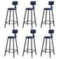 Modern Armless Backrest Counter Stool Iron Kitchen Bar Stool with Cushion Blue 6 Piece Set Clearhalo 'Bar Furniture' 'Bar Stools' 'bar_stools' 'furn' 'furn_bar_stools' 'Furniture' 'furniture_bar_stools' 'Kitchen & Dining Furniture' 5018573