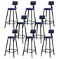Modern Armless Backrest Counter Stool Iron Kitchen Bar Stool with Cushion Blue 8 Piece Set Clearhalo 'Bar Furniture' 'Bar Stools' 'bar_stools' 'furn' 'furn_bar_stools' 'Furniture' 'furniture_bar_stools' 'Kitchen & Dining Furniture' 5018574