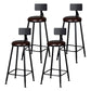 Modern Armless Backrest Counter Stool Iron Kitchen Bar Stool with Cushion Brown 4 Piece Set Clearhalo 'Bar Furniture' 'Bar Stools' 'bar_stools' 'furn' 'furn_bar_stools' 'Furniture' 'furniture_bar_stools' 'Kitchen & Dining Furniture' 5018576