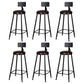 Modern Armless Backrest Counter Stool Iron Kitchen Bar Stool with Cushion Brown 6 Piece Set Clearhalo 'Bar Furniture' 'Bar Stools' 'bar_stools' 'furn' 'furn_bar_stools' 'Furniture' 'furniture_bar_stools' 'Kitchen & Dining Furniture' 5018577