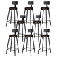 Modern Armless Backrest Counter Stool Iron Kitchen Bar Stool with Cushion Brown 8 Piece Set Clearhalo 'Bar Furniture' 'Bar Stools' 'bar_stools' 'furn' 'furn_bar_stools' 'Furniture' 'furniture_bar_stools' 'Kitchen & Dining Furniture' 5018578