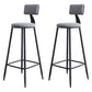 Modern Armless Backrest Counter Stool Iron Kitchen Bar Stool with Cushion Grey 2 Piece Set Clearhalo 'Bar Furniture' 'Bar Stools' 'bar_stools' 'furn' 'furn_bar_stools' 'Furniture' 'furniture_bar_stools' 'Kitchen & Dining Furniture' 5018579