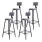 Modern Armless Backrest Counter Stool Iron Kitchen Bar Stool with Cushion Grey 4 Piece Set Clearhalo 'Bar Furniture' 'Bar Stools' 'bar_stools' 'furn' 'furn_bar_stools' 'Furniture' 'furniture_bar_stools' 'Kitchen & Dining Furniture' 5018580