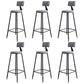 Modern Armless Backrest Counter Stool Iron Kitchen Bar Stool with Cushion Grey 6 Piece Set Clearhalo 'Bar Furniture' 'Bar Stools' 'bar_stools' 'furn' 'furn_bar_stools' 'Furniture' 'furniture_bar_stools' 'Kitchen & Dining Furniture' 5018581
