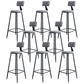 Modern Armless Backrest Counter Stool Iron Kitchen Bar Stool with Cushion Grey 8 Piece Set Clearhalo 'Bar Furniture' 'Bar Stools' 'bar_stools' 'furn' 'furn_bar_stools' 'Furniture' 'furniture_bar_stools' 'Kitchen & Dining Furniture' 5018582