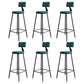 Modern Armless Backrest Counter Stool Iron Kitchen Bar Stool with Cushion Green 6 Piece Set Clearhalo 'Bar Furniture' 'Bar Stools' 'bar_stools' 'furn' 'furn_bar_stools' 'Furniture' 'furniture_bar_stools' 'Kitchen & Dining Furniture' 5018585