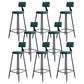 Modern Armless Backrest Counter Stool Iron Kitchen Bar Stool with Cushion Green 8 Piece Set Clearhalo 'Bar Furniture' 'Bar Stools' 'bar_stools' 'furn' 'furn_bar_stools' 'Furniture' 'furniture_bar_stools' 'Kitchen & Dining Furniture' 5018586