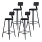 Modern Armless Backrest Counter Stool Iron Kitchen Bar Stool with Cushion Gloss Black 4 Piece Set Clearhalo 'Bar Furniture' 'Bar Stools' 'bar_stools' 'furn' 'furn_bar_stools' 'Furniture' 'furniture_bar_stools' 'Kitchen & Dining Furniture' 5018588