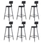 Modern Armless Backrest Counter Stool Iron Kitchen Bar Stool with Cushion Gloss Black 6 Piece Set Clearhalo 'Bar Furniture' 'Bar Stools' 'bar_stools' 'furn' 'furn_bar_stools' 'Furniture' 'furniture_bar_stools' 'Kitchen & Dining Furniture' 5018589