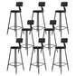 Modern Armless Backrest Counter Stool Iron Kitchen Bar Stool with Cushion Gloss Black 8 Piece Set Clearhalo 'Bar Furniture' 'Bar Stools' 'bar_stools' 'furn' 'furn_bar_stools' 'Furniture' 'furniture_bar_stools' 'Kitchen & Dining Furniture' 5018590