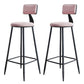 Modern Armless Backrest Counter Stool Iron Kitchen Bar Stool with Cushion Pink 2 Piece Set Clearhalo 'Bar Furniture' 'Bar Stools' 'bar_stools' 'furn' 'furn_bar_stools' 'Furniture' 'furniture_bar_stools' 'Kitchen & Dining Furniture' 5018591
