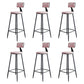 Modern Armless Backrest Counter Stool Iron Kitchen Bar Stool with Cushion Pink 6 Piece Set Clearhalo 'Bar Furniture' 'Bar Stools' 'bar_stools' 'furn' 'furn_bar_stools' 'Furniture' 'furniture_bar_stools' 'Kitchen & Dining Furniture' 5018593
