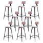 Modern Armless Backrest Counter Stool Iron Kitchen Bar Stool with Cushion Pink 8 Piece Set Clearhalo 'Bar Furniture' 'Bar Stools' 'bar_stools' 'furn' 'furn_bar_stools' 'Furniture' 'furniture_bar_stools' 'Kitchen & Dining Furniture' 5018594
