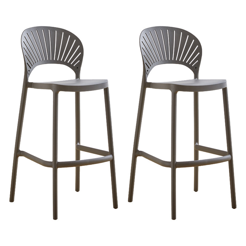 Modern Stackable Bar-stool Plastic Counter Bar Stool for Home Grey 2 Piece Set Clearhalo 'Bar Furniture' 'Bar Stools' 'bar_stools' 'furn' 'furn_bar_stools' 'Furniture' 'furniture_bar_stools' 'Kitchen & Dining Furniture' 5018598