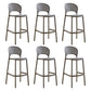 Modern Stackable Bar-stool Plastic Counter Bar Stool for Home Grey 6 Piece Set Clearhalo 'Bar Furniture' 'Bar Stools' 'bar_stools' 'furn' 'furn_bar_stools' 'Furniture' 'furniture_bar_stools' 'Kitchen & Dining Furniture' 5018602