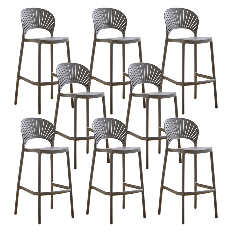 Modern Stackable Bar-stool Plastic Counter Bar Stool for Home Grey 8 Piece Set Clearhalo 'Bar Furniture' 'Bar Stools' 'bar_stools' 'furn' 'furn_bar_stools' 'Furniture' 'furniture_bar_stools' 'Kitchen & Dining Furniture' 5018603