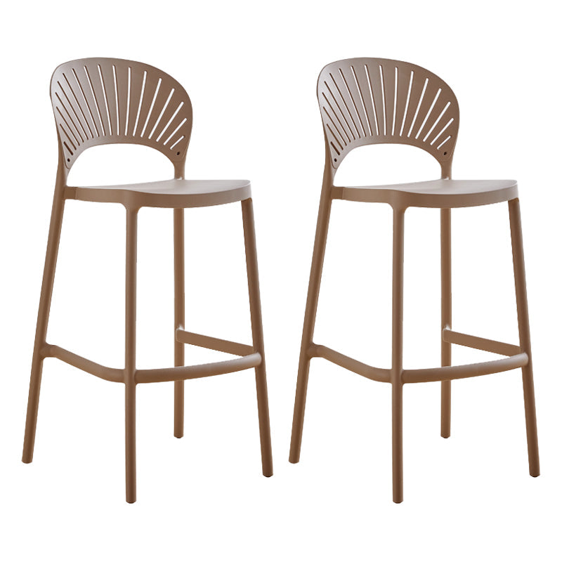 Modern Stackable Bar-stool Plastic Counter Bar Stool for Home Pink 2 Piece Set Clearhalo 'Bar Furniture' 'Bar Stools' 'bar_stools' 'furn' 'furn_bar_stools' 'Furniture' 'furniture_bar_stools' 'Kitchen & Dining Furniture' 5018606