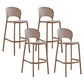 Modern Stackable Bar-stool Plastic Counter Bar Stool for Home Pink 4 Piece Set Clearhalo 'Bar Furniture' 'Bar Stools' 'bar_stools' 'furn' 'furn_bar_stools' 'Furniture' 'furniture_bar_stools' 'Kitchen & Dining Furniture' 5018608