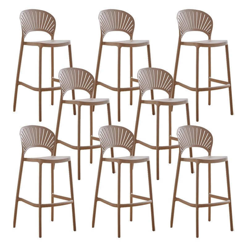 Modern Stackable Bar-stool Plastic Counter Bar Stool for Home Pink 8 Piece Set Clearhalo 'Bar Furniture' 'Bar Stools' 'bar_stools' 'furn' 'furn_bar_stools' 'Furniture' 'furniture_bar_stools' 'Kitchen & Dining Furniture' 5018612
