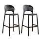 Modern Stackable Bar-stool Plastic Counter Bar Stool for Home Black 2 Piece Set Clearhalo 'Bar Furniture' 'Bar Stools' 'bar_stools' 'furn' 'furn_bar_stools' 'Furniture' 'furniture_bar_stools' 'Kitchen & Dining Furniture' 5018614