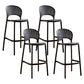Modern Stackable Bar-stool Plastic Counter Bar Stool for Home Black 4 Piece Set Clearhalo 'Bar Furniture' 'Bar Stools' 'bar_stools' 'furn' 'furn_bar_stools' 'Furniture' 'furniture_bar_stools' 'Kitchen & Dining Furniture' 5018616