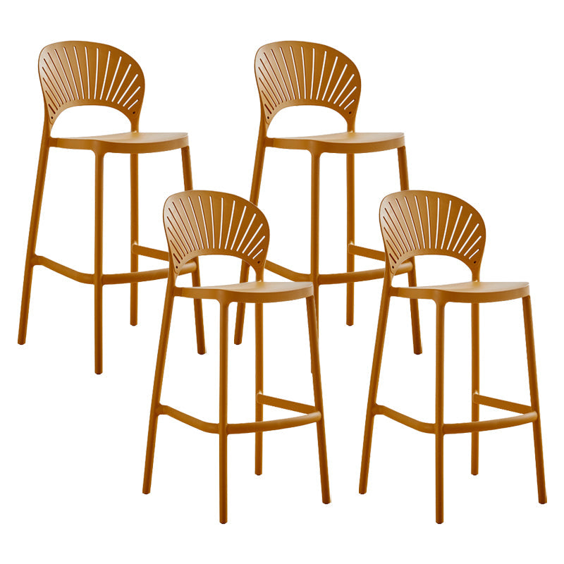 Modern Stackable Bar-stool Plastic Counter Bar Stool for Home Ginger 4 Piece Set Clearhalo 'Bar Furniture' 'Bar Stools' 'bar_stools' 'furn' 'furn_bar_stools' 'Furniture' 'furniture_bar_stools' 'Kitchen & Dining Furniture' 5018622