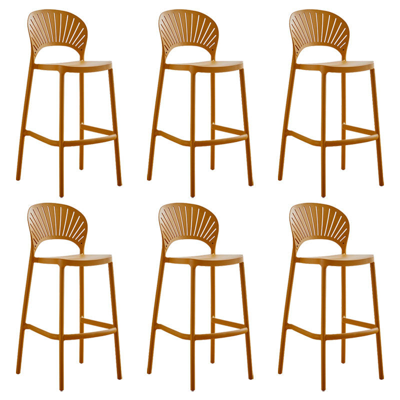 Modern Stackable Bar-stool Plastic Counter Bar Stool for Home Ginger 6 Piece Set Clearhalo 'Bar Furniture' 'Bar Stools' 'bar_stools' 'furn' 'furn_bar_stools' 'Furniture' 'furniture_bar_stools' 'Kitchen & Dining Furniture' 5018623