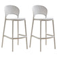 Modern Stackable Bar-stool Plastic Counter Bar Stool for Home White 2 Piece Set Clearhalo 'Bar Furniture' 'Bar Stools' 'bar_stools' 'furn' 'furn_bar_stools' 'Furniture' 'furniture_bar_stools' 'Kitchen & Dining Furniture' 5018625