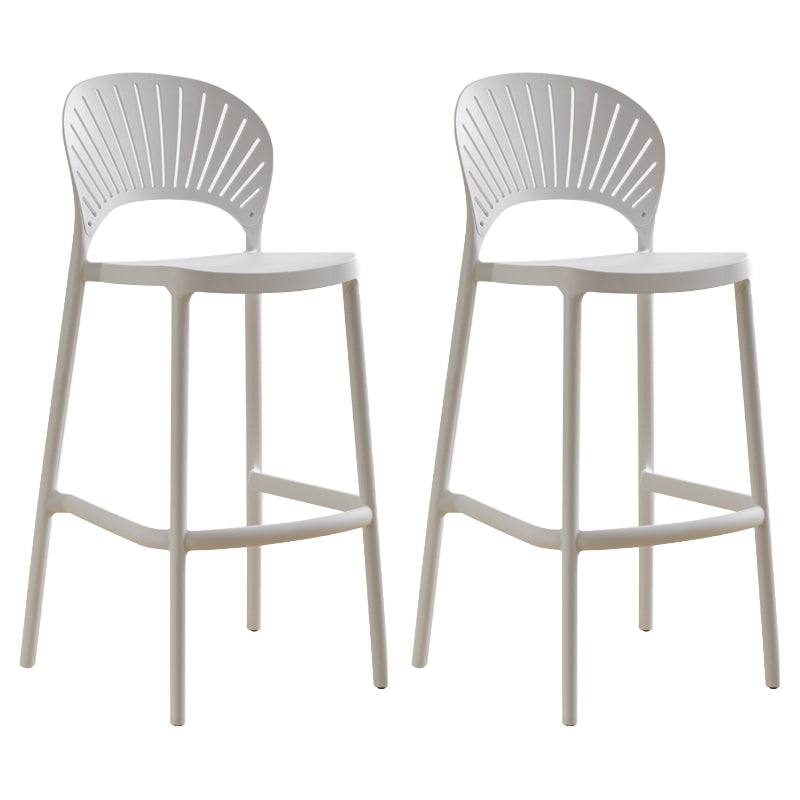 Modern Stackable Bar-stool Plastic Counter Bar Stool for Home White 2 Piece Set Clearhalo 'Bar Furniture' 'Bar Stools' 'bar_stools' 'furn' 'furn_bar_stools' 'Furniture' 'furniture_bar_stools' 'Kitchen & Dining Furniture' 5018625