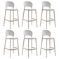 Modern Stackable Bar-stool Plastic Counter Bar Stool for Home White 6 Piece Set Clearhalo 'Bar Furniture' 'Bar Stools' 'bar_stools' 'furn' 'furn_bar_stools' 'Furniture' 'furniture_bar_stools' 'Kitchen & Dining Furniture' 5018627