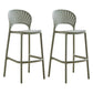 Modern Stackable Bar-stool Plastic Counter Bar Stool for Home Green 2 Piece Set Clearhalo 'Bar Furniture' 'Bar Stools' 'bar_stools' 'furn' 'furn_bar_stools' 'Furniture' 'furniture_bar_stools' 'Kitchen & Dining Furniture' 5018629