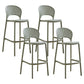 Modern Stackable Bar-stool Plastic Counter Bar Stool for Home Green 4 Piece Set Clearhalo 'Bar Furniture' 'Bar Stools' 'bar_stools' 'furn' 'furn_bar_stools' 'Furniture' 'furniture_bar_stools' 'Kitchen & Dining Furniture' 5018630