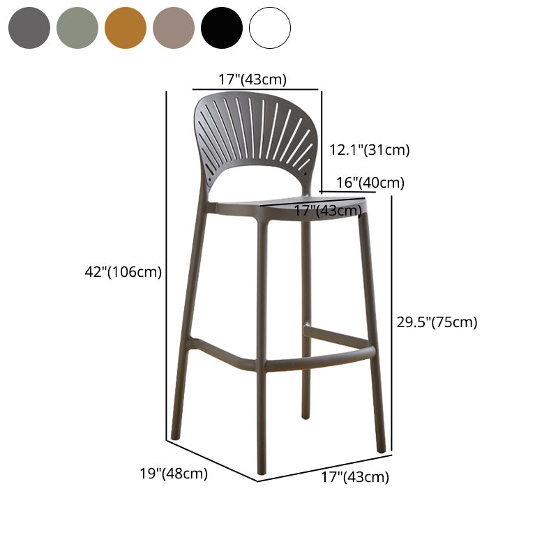 Modern Stackable Bar-stool Plastic Counter Bar Stool for Home Clearhalo 'Bar Furniture' 'Bar Stools' 'bar_stools' 'furn' 'furn_bar_stools' 'Furniture' 'furniture_bar_stools' 'Kitchen & Dining Furniture' 5018634