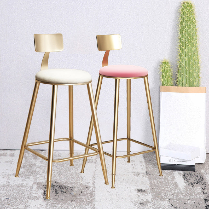 Glam Living Room Round Stool Matte Finish PU Leather Barstool Clearhalo 'Bar Furniture' 'Bar Stools' 'bar_stools' 'furn' 'furn_bar_stools' 'Furniture' 'furniture_bar_stools' 'Kitchen & Dining Furniture' 5018635