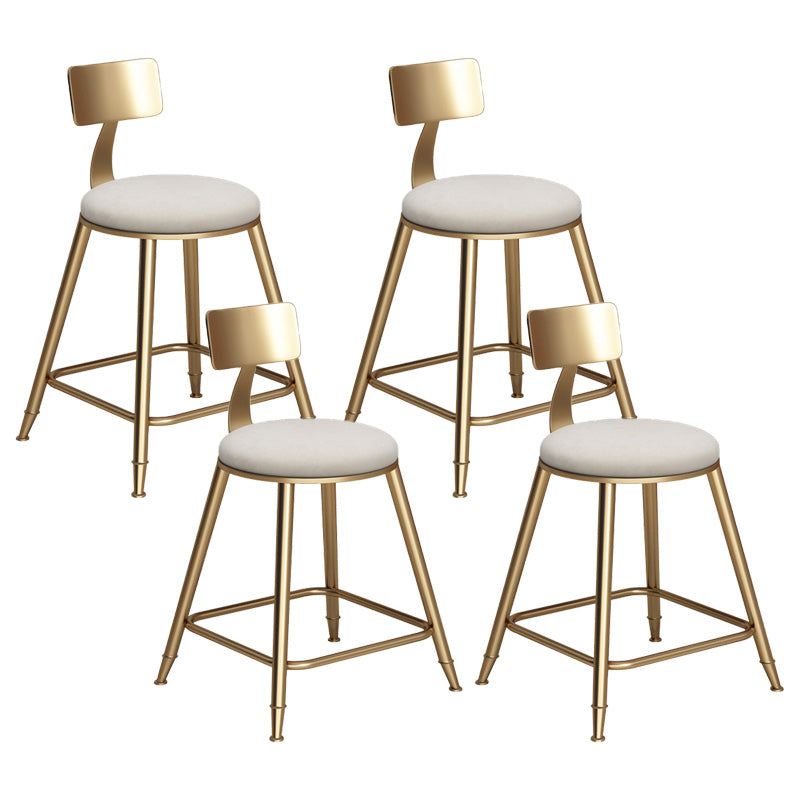 Glam Living Room Round Stool Matte Finish PU Leather Barstool White 4 Piece Set Short Stool(18"H) Clearhalo 'Bar Furniture' 'Bar Stools' 'bar_stools' 'furn' 'furn_bar_stools' 'Furniture' 'furniture_bar_stools' 'Kitchen & Dining Furniture' 5018636