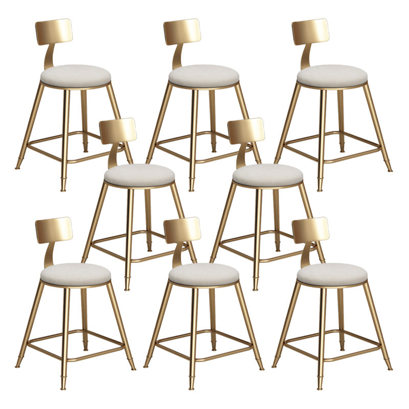 Glam Living Room Round Stool Matte Finish PU Leather Barstool White 8 Piece Set Short Stool(18"H) Clearhalo 'Bar Furniture' 'Bar Stools' 'bar_stools' 'furn' 'furn_bar_stools' 'Furniture' 'furniture_bar_stools' 'Kitchen & Dining Furniture' 5018638