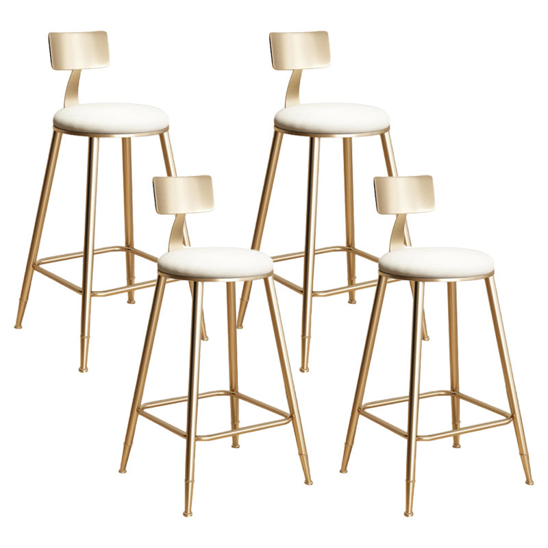 Glam Living Room Round Stool Matte Finish PU Leather Barstool White 4 Piece Set Clearhalo 'Bar Furniture' 'Bar Stools' 'bar_stools' 'furn' 'furn_bar_stools' 'Furniture' 'furniture_bar_stools' 'Kitchen & Dining Furniture' 5018639