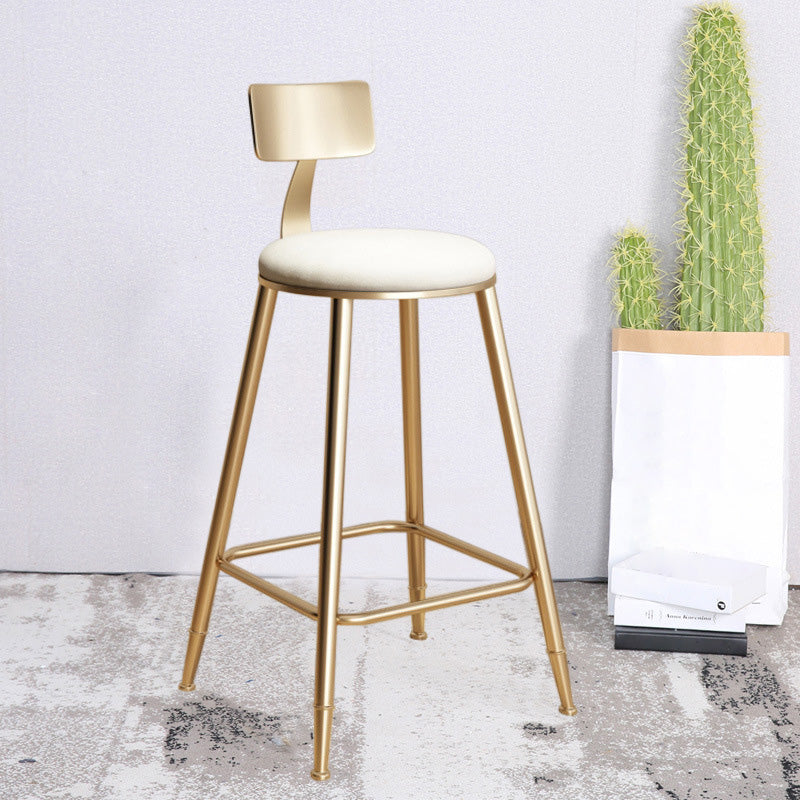 Glam Living Room Round Stool Matte Finish PU Leather Barstool Clearhalo 'Bar Furniture' 'Bar Stools' 'bar_stools' 'furn' 'furn_bar_stools' 'Furniture' 'furniture_bar_stools' 'Kitchen & Dining Furniture' 5018640