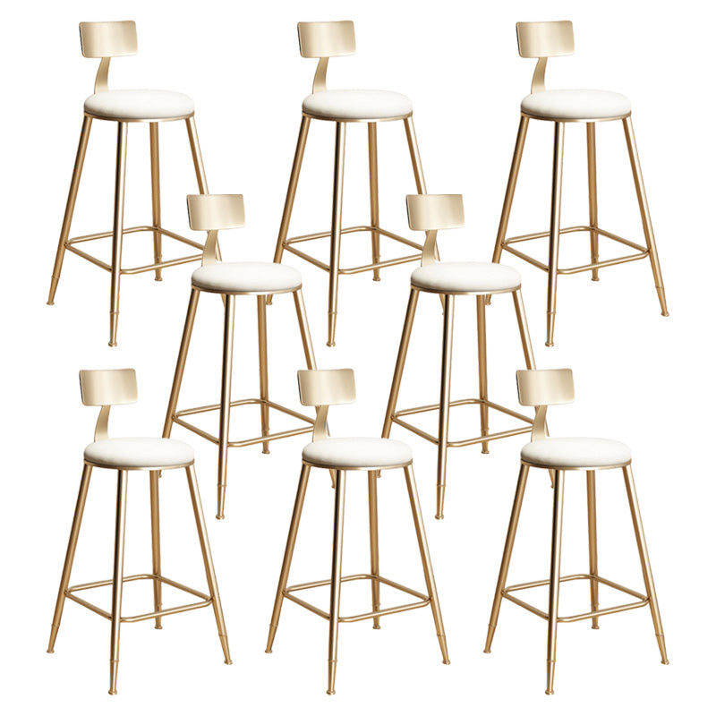 Glam Living Room Round Stool Matte Finish PU Leather Barstool White 8 Piece Set Clearhalo 'Bar Furniture' 'Bar Stools' 'bar_stools' 'furn' 'furn_bar_stools' 'Furniture' 'furniture_bar_stools' 'Kitchen & Dining Furniture' 5018641