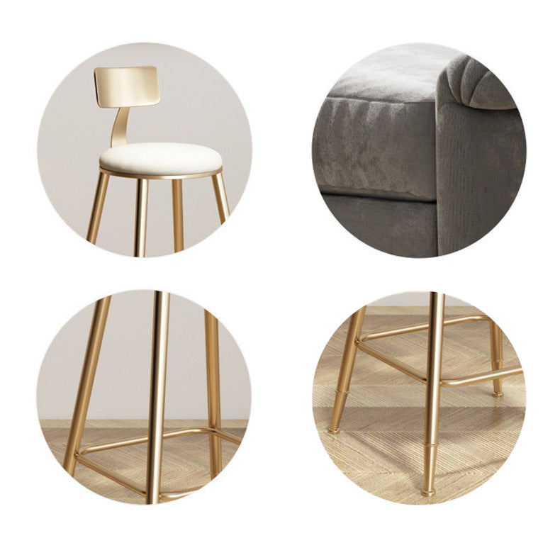 Glam Living Room Round Stool Matte Finish PU Leather Barstool Clearhalo 'Bar Furniture' 'Bar Stools' 'bar_stools' 'furn' 'furn_bar_stools' 'Furniture' 'furniture_bar_stools' 'Kitchen & Dining Furniture' 5018646