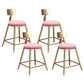 Glam Living Room Round Stool Matte Finish PU Leather Barstool Pink 4 Piece Set Short Stool(18"H) Clearhalo 'Bar Furniture' 'Bar Stools' 'bar_stools' 'furn' 'furn_bar_stools' 'Furniture' 'furniture_bar_stools' 'Kitchen & Dining Furniture' 5018647
